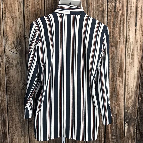Rebellion Cute Open Front Cardigan Top ~ Sz M ~ Stripes ~ Long Sleeve - Picture 3 of 7